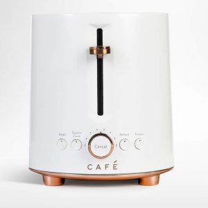 Café Express Finish Matte 2-Slice Toaster, White